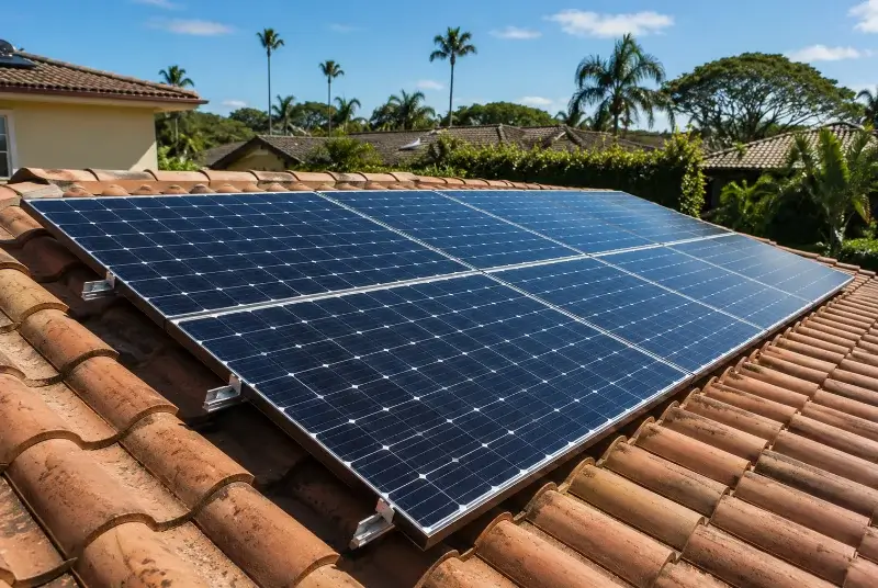 Installation de panneaux solaires à la Môle
